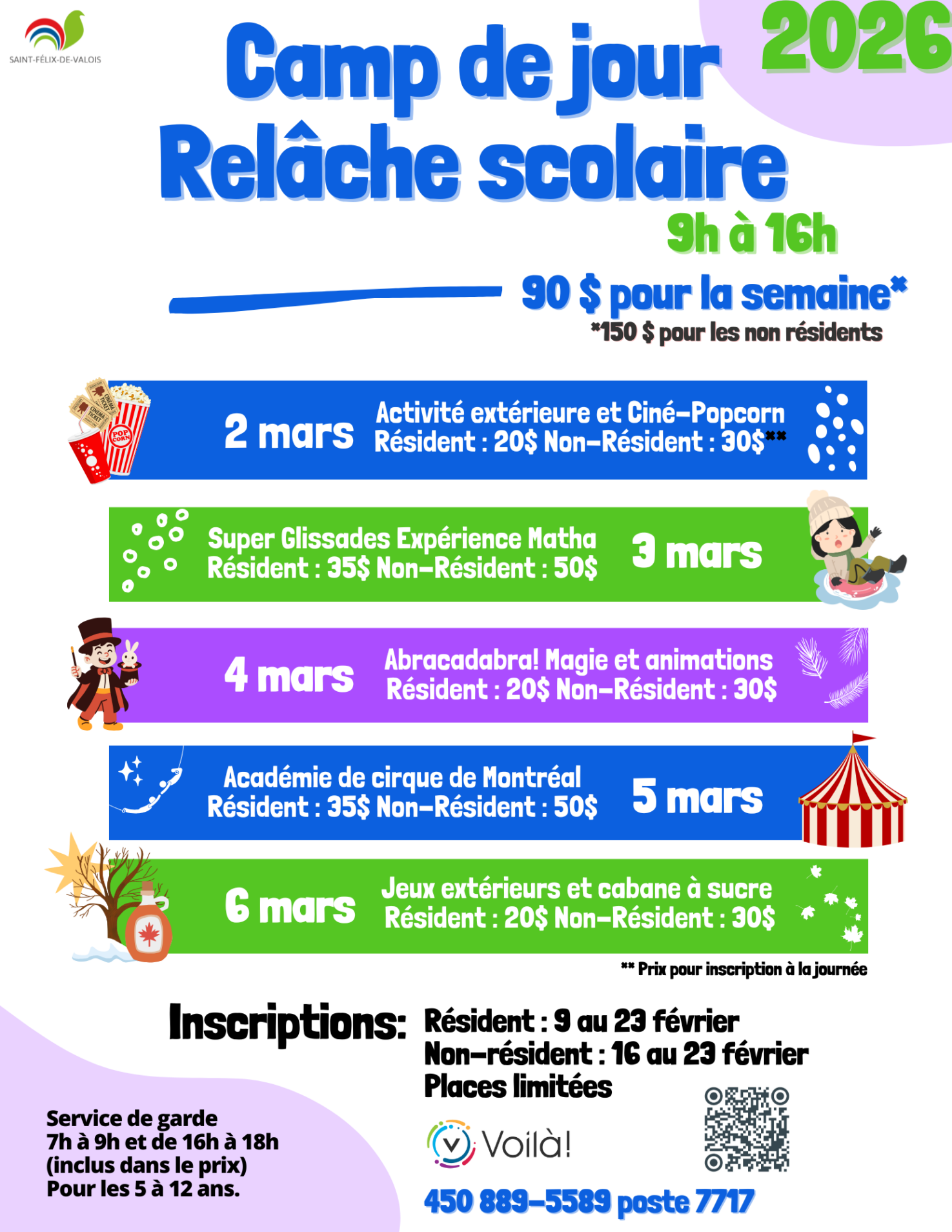 Saint-Félix-de-Valois /Camp de jour/Relâche 2026