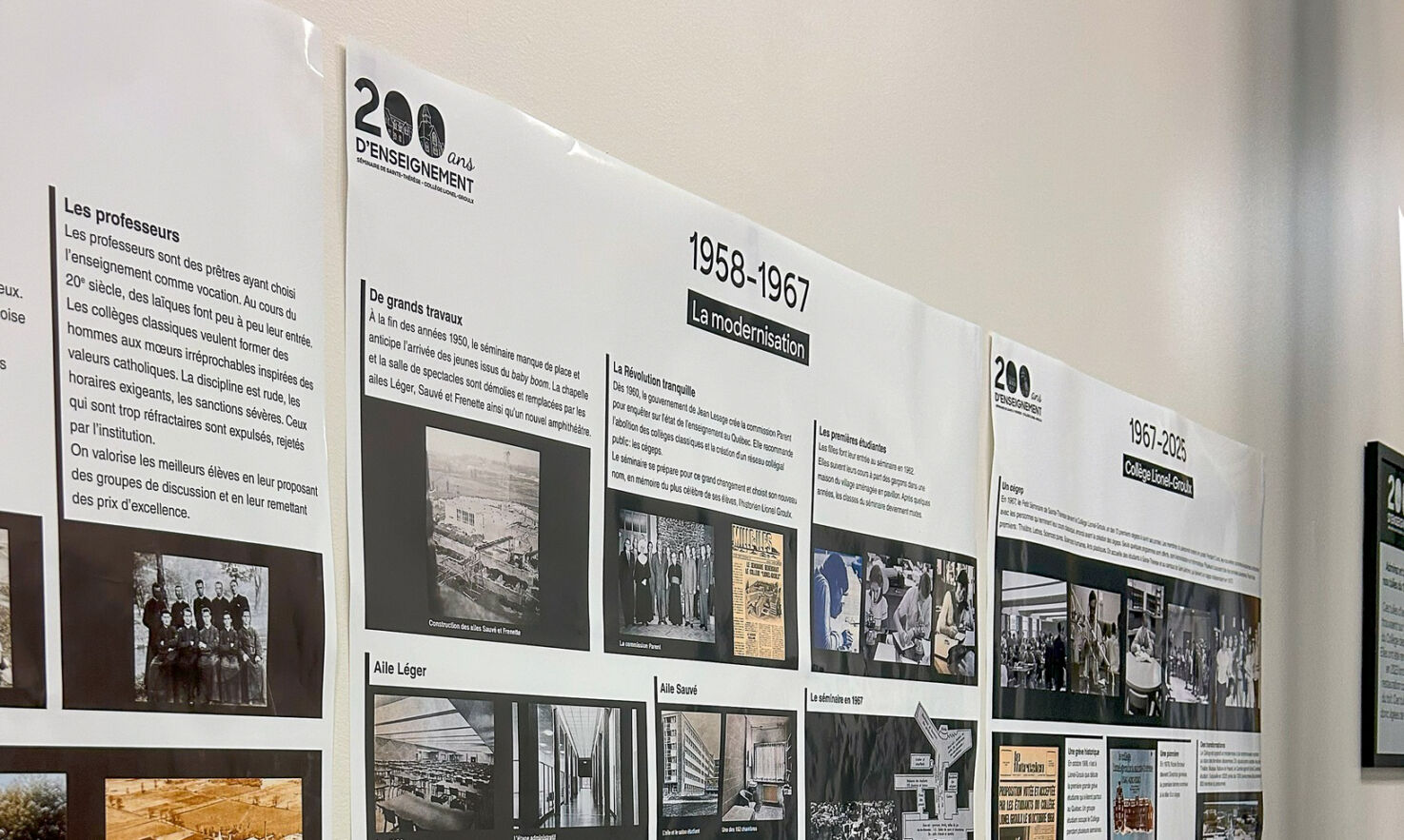 Collège Lionel-Groulx/Exposition 200 ans d'enseignement