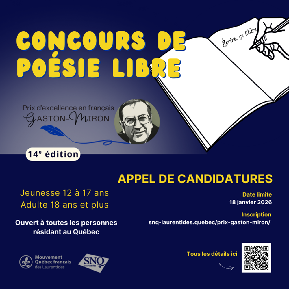 Prix d'excellence en français Gaston-Miron 2026