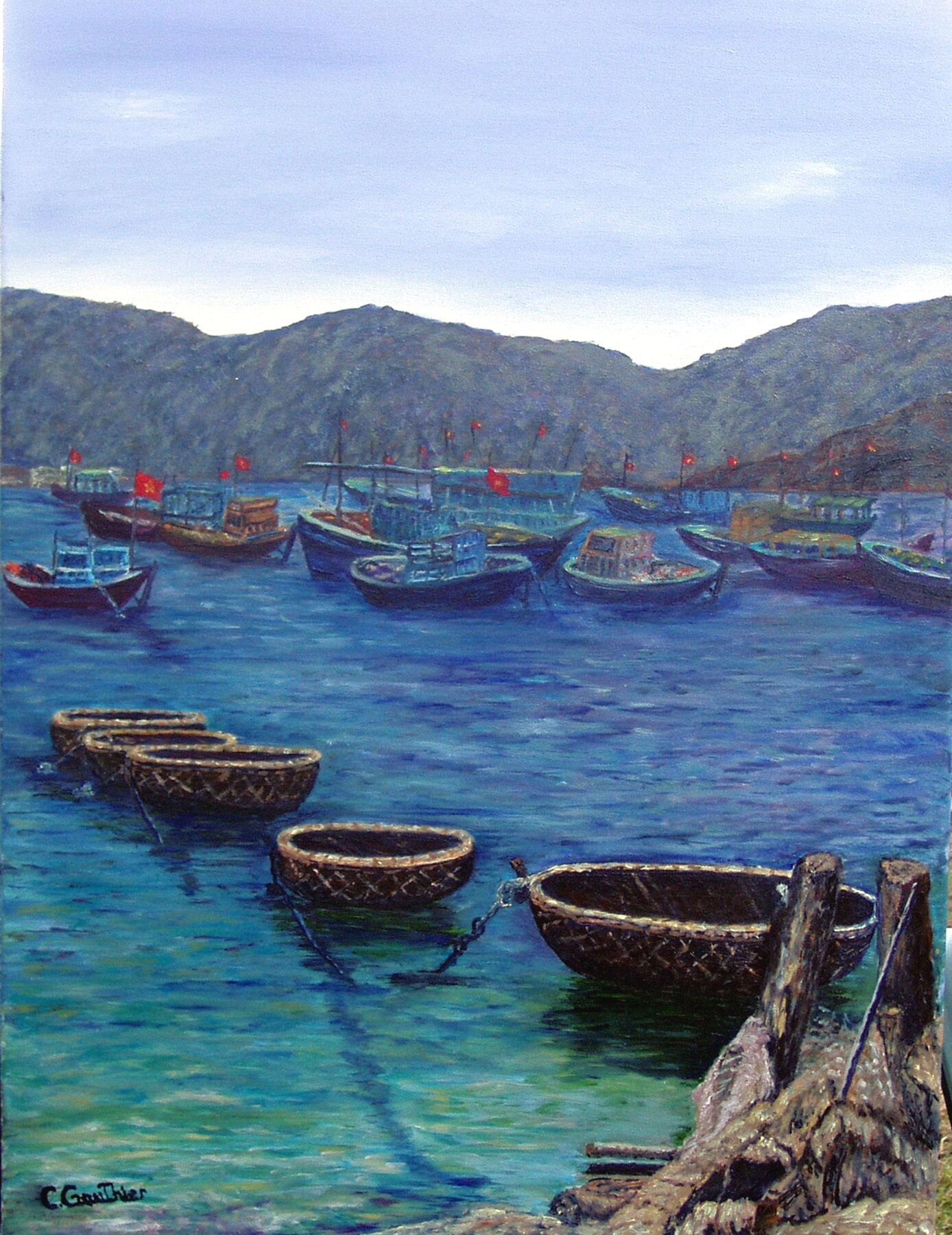 Vietnam bateaux paniers